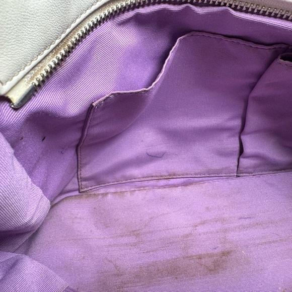 Coach F13759 White Leather Shoulder Bag Purple Lining Silver Hardware - Picture 14 of 16